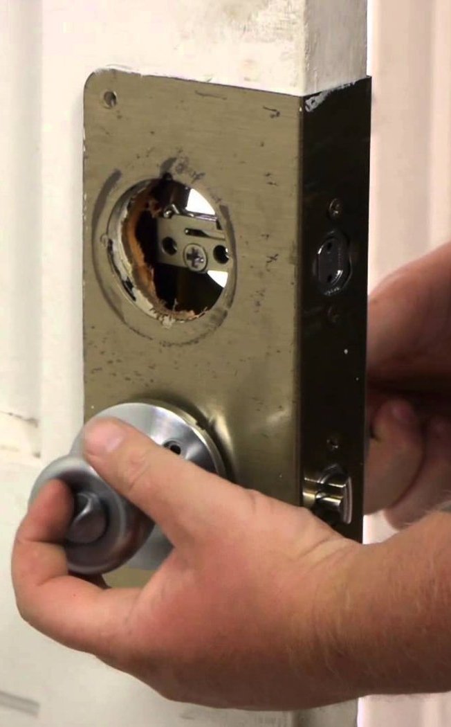 Door lock wrap repair and lock and key replacement